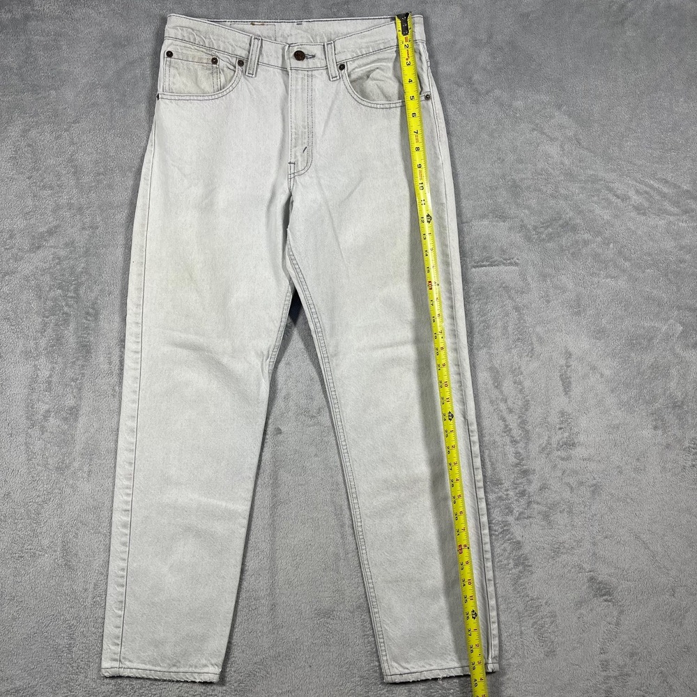Levis 506 Jeans Mens 32(30)x32(30) White Distressed USA Vintage Straight Leg - Picture 3 of 16